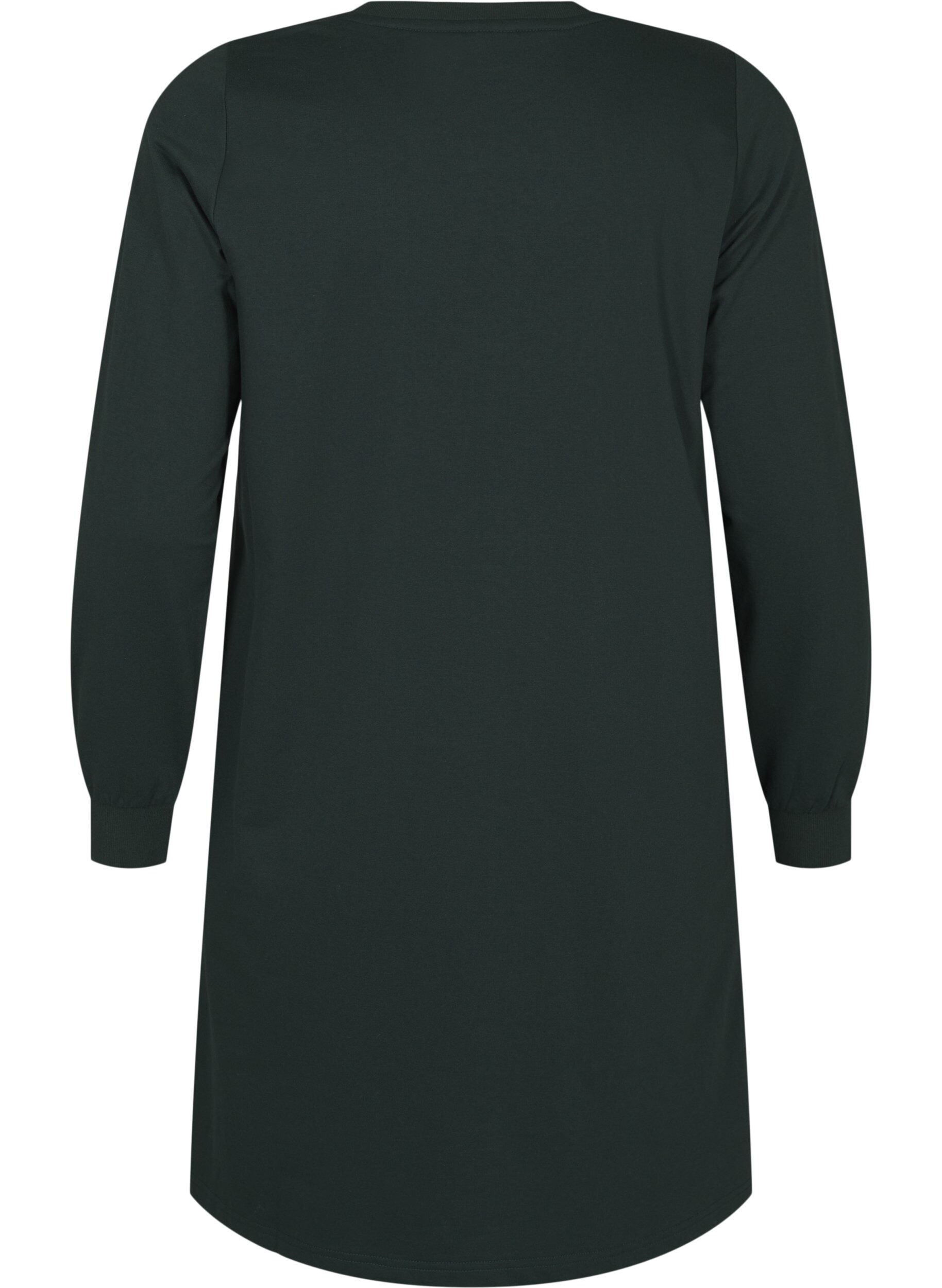 Zizzi Kort joggekjole med blondedetaljer, Scarab, Packshot image number 1