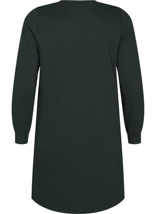 Zizzi Kort joggekjole med blondedetaljer, Scarab, Packshot image number 1