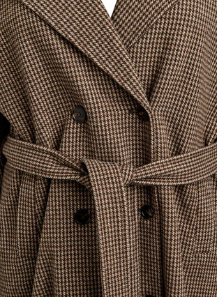 Zizzi Rutete kåpe med belte, Brown Check , Packshot image number 2
