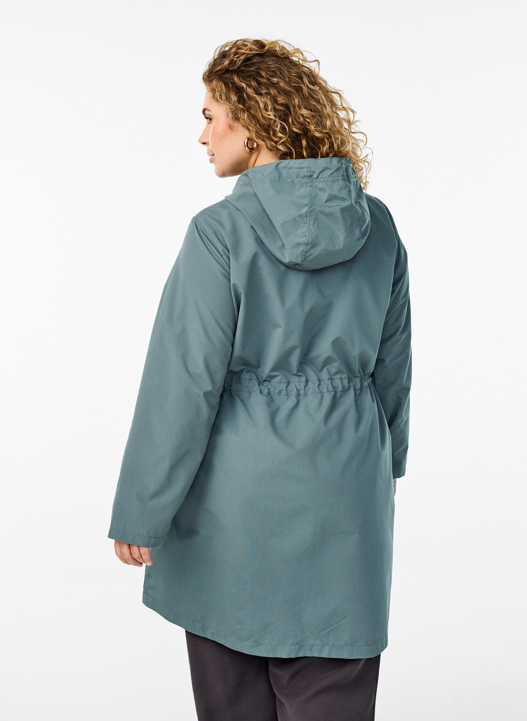 Zizzi Flash - Lett parkas med hette, Gr&oslash;nn, Model image number 2