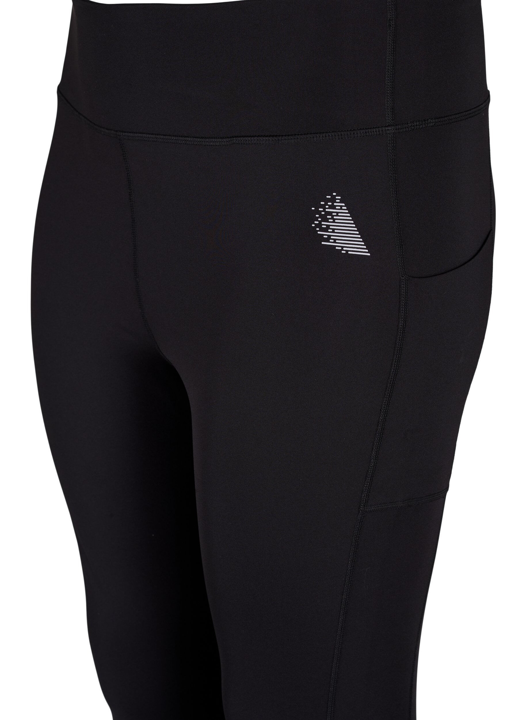 Zizzi CORE, POCKET TIGHTS - Treningstights med sidelomme, Black, Packshot image number 2