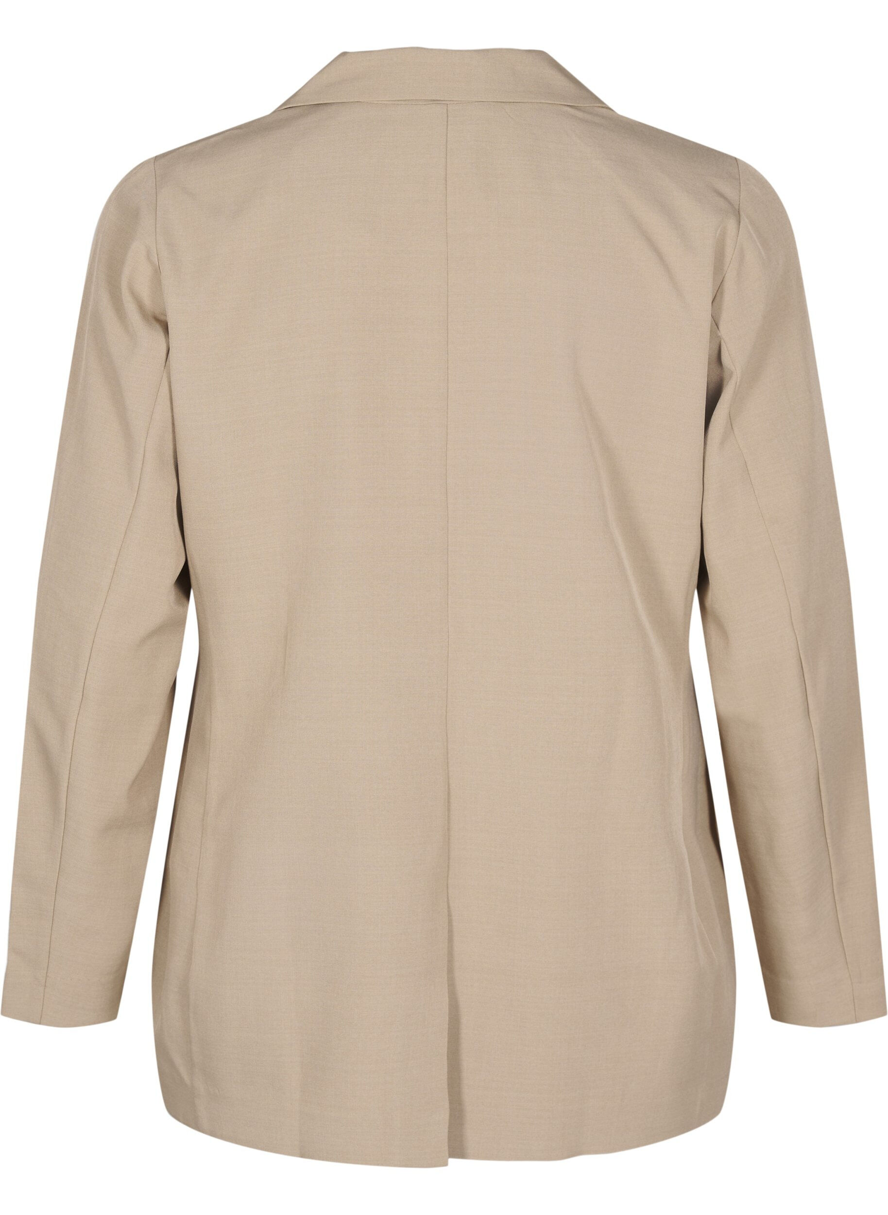 Zizzi FLASH - Blazer med lommer og splitt, Beige, Packshot image number 1