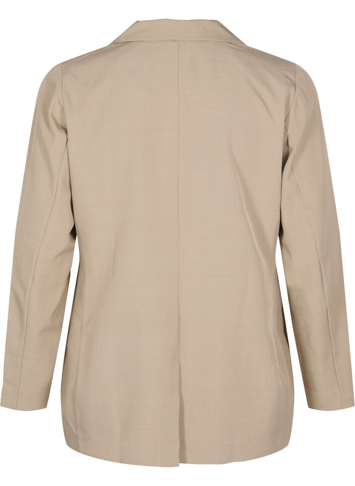 FLASH - Blazer med lommer og splitt, Beige, Packshot image number 1