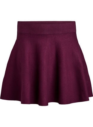 Zizzi Kort strikket A-linjeformet skjørt, Fig, Packshot image number 0