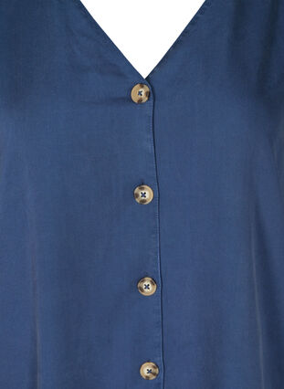 Skjorte i lyocell med v-hals, Dark Denim, Packshot image number 2