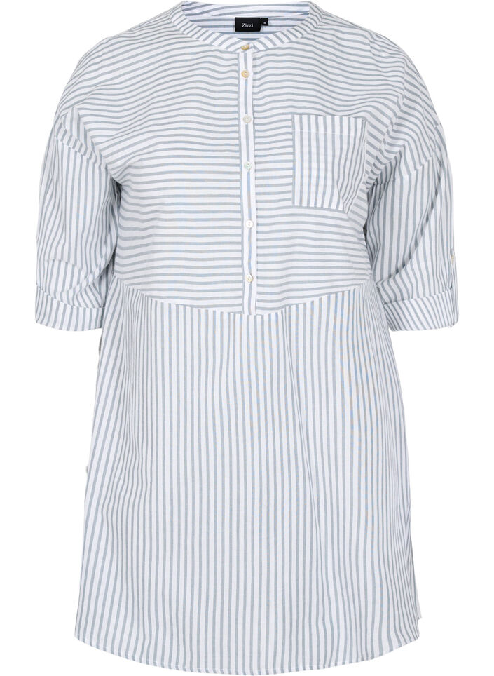 Stripete tunika med knapper og 3/4-ermer, Trooper Stripe, Packshot image number 0