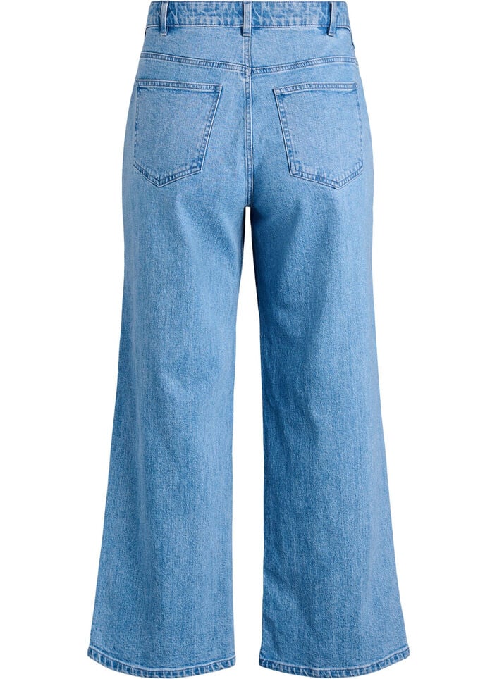 Jeans med vide ben og h&oslash;y midje, Bl&aring;, Packshot