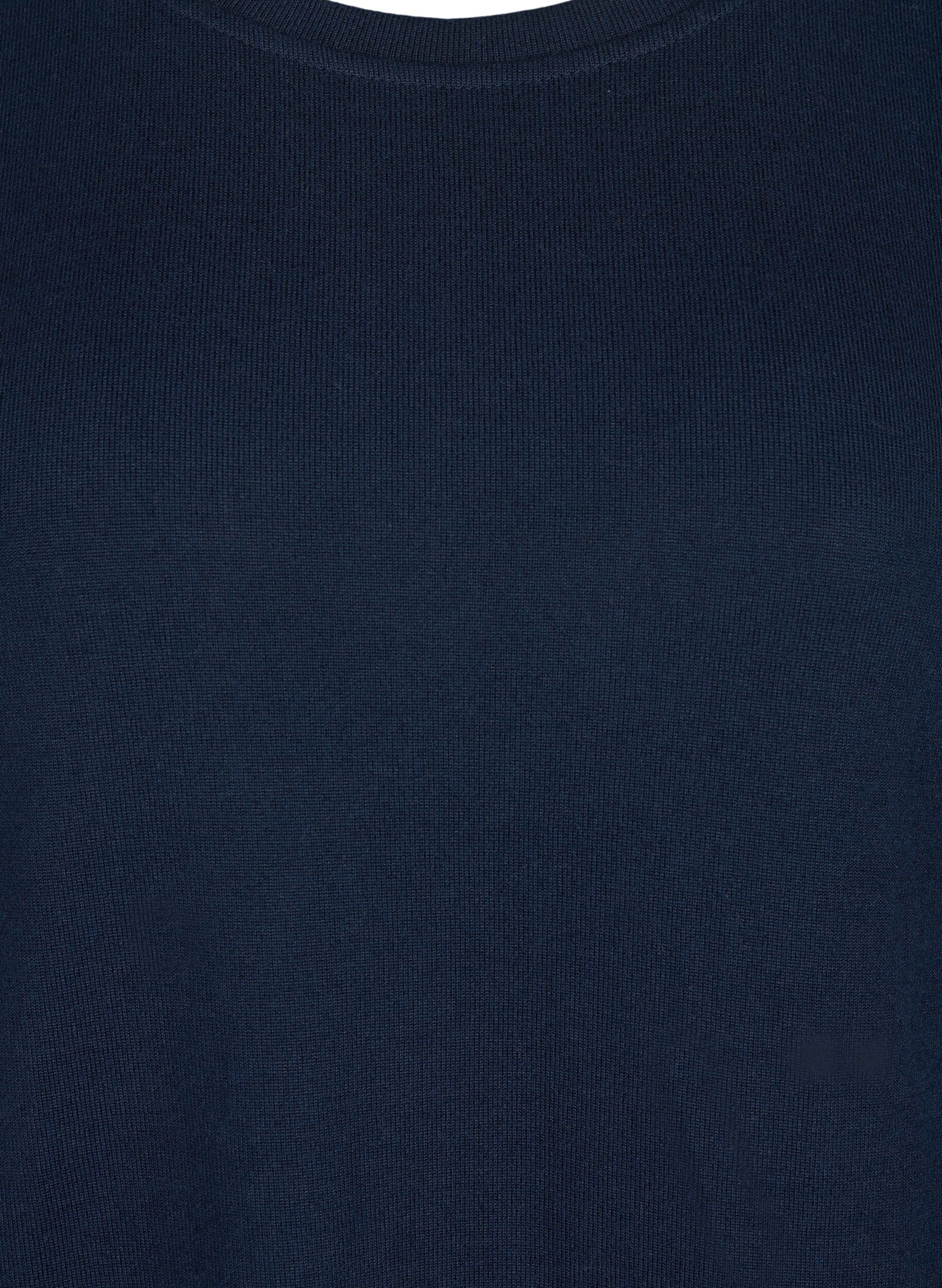 Zizzi Strikkegenser med knappedetaljer, Night Sky, Packshot image number 2