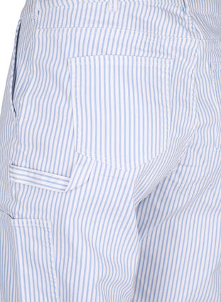 Stripete cargojeans med rett passform, Blue White Stripe, Packshot image number 3