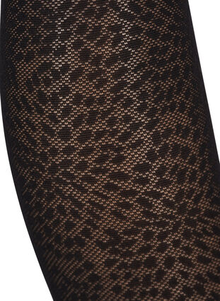 Strømpebukser med mønster, Black, Packshot image number 1