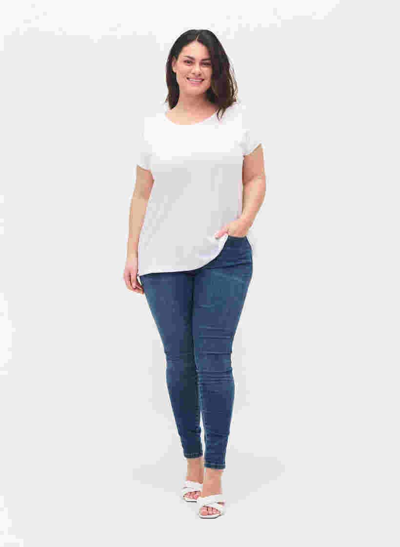 T-skjorte i bomullsmiks, Bright White, Model image number 3