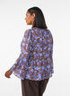 Bluse med blomster og volangermer, Brun, Model image number 2