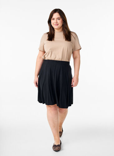 Zizzi Løst viskoseskjørt, Svart, Model image number 0