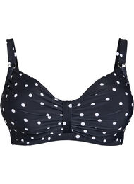 Bikinioverdel med b&oslash;yle og m&oslash;nster, Svart