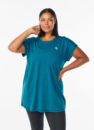 Zizzi Lang treningst-skjorte, Blå, Model image number 0