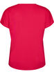 L&oslash;stsittende trenings-t-skjorte med v-hals, Rosa, Packshot image number 1