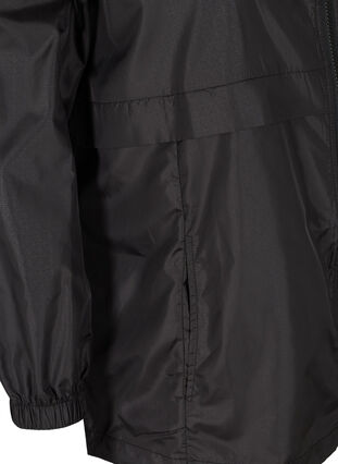 Treningsjakke med glidelås og hette, Black, Packshot image number 3