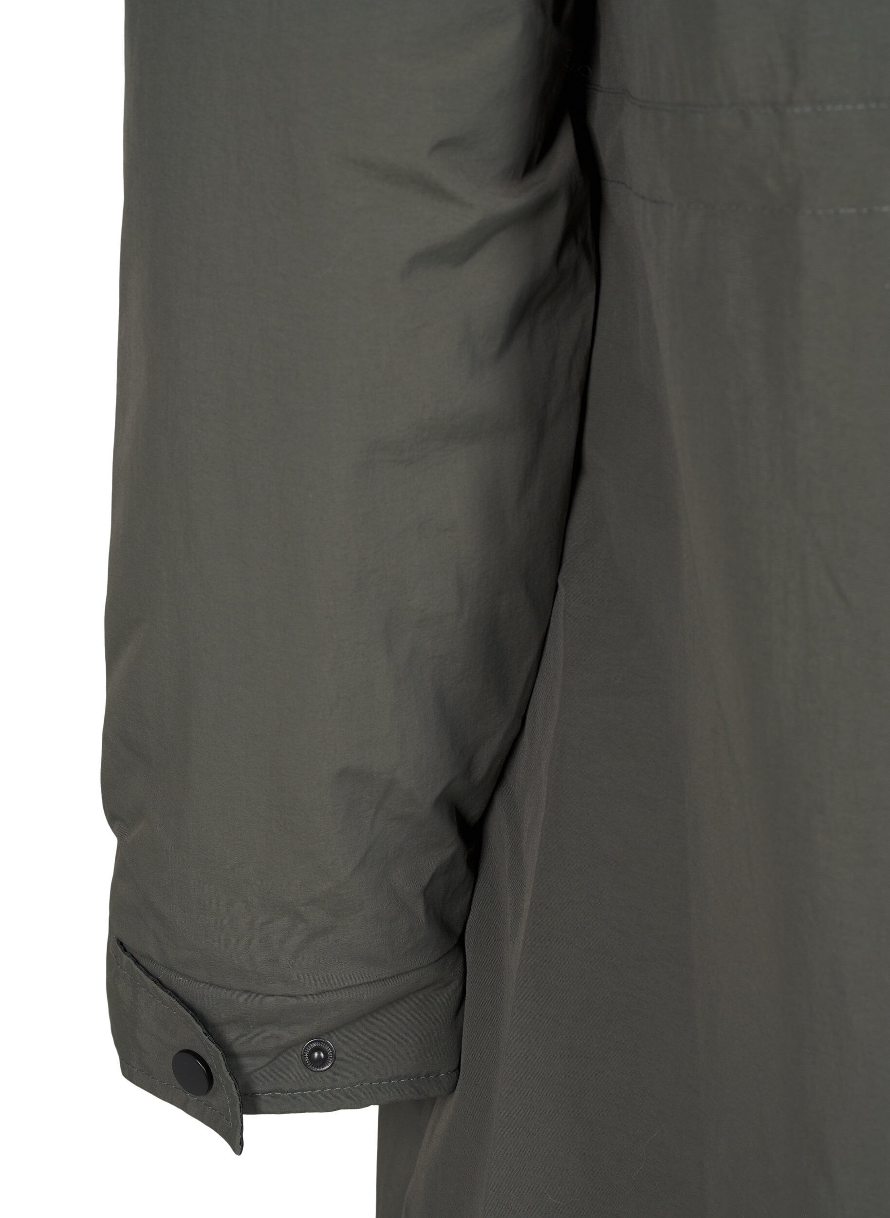 Zizzi Parkas med hette og justerbar midje, Black Olive, Packshot image number 4