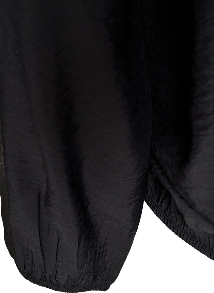 Bluse med ballongeffekt og chiffon-detaljer, Svart, Packshot image number 3