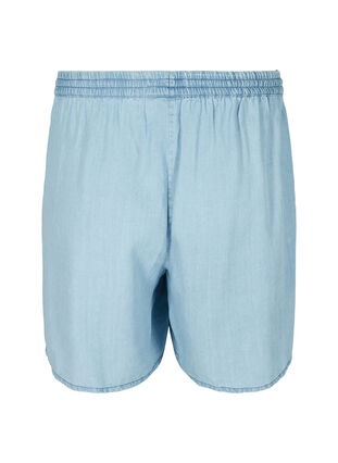 Løse shorts med knyting og lommer, Light blue denim, Packshot image number 1