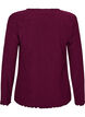 Teksturert bluse med b&oslash;lgete kanter, Lilla, Packshot image number 1