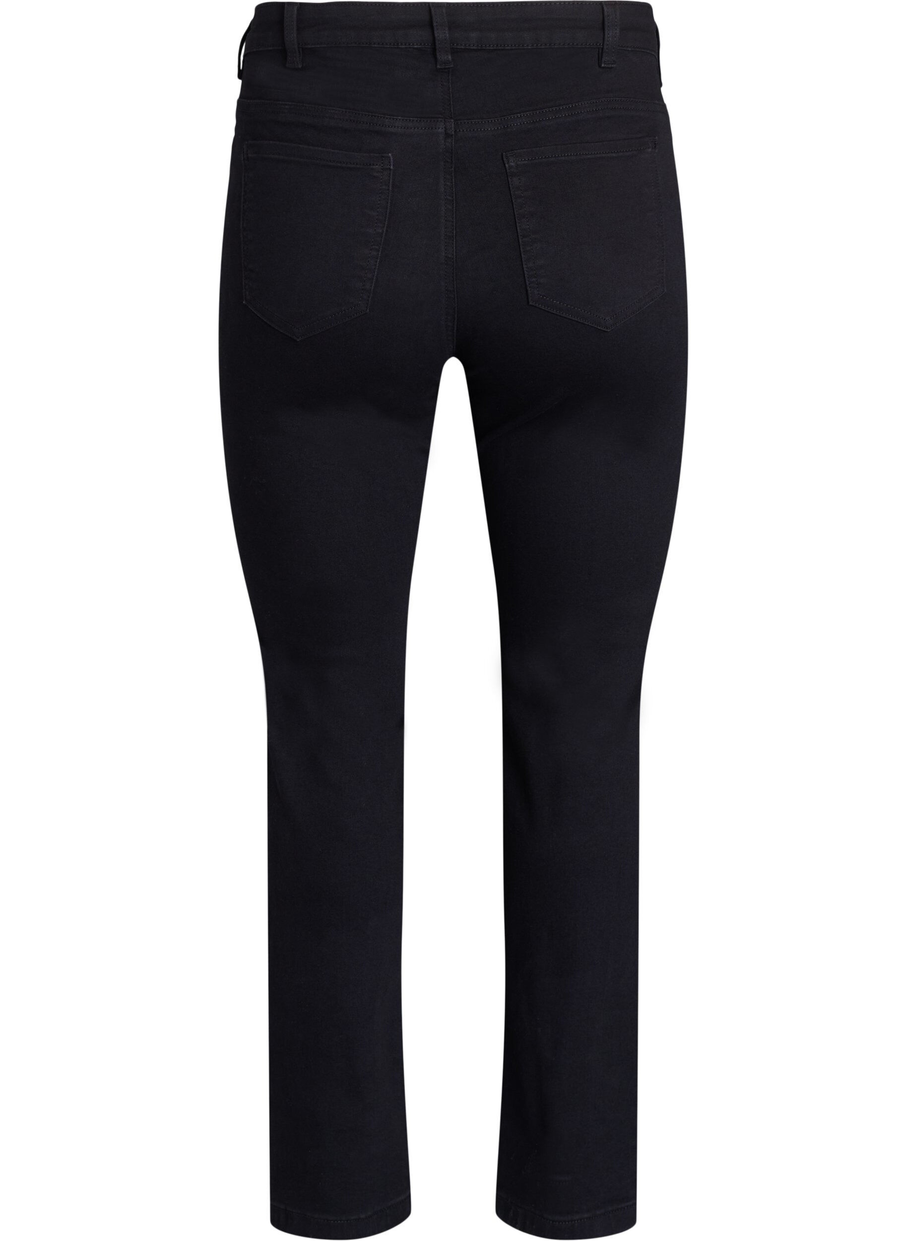 Zizzi Slim fit jeans med vanlig midje, Black, Packshot image number 1