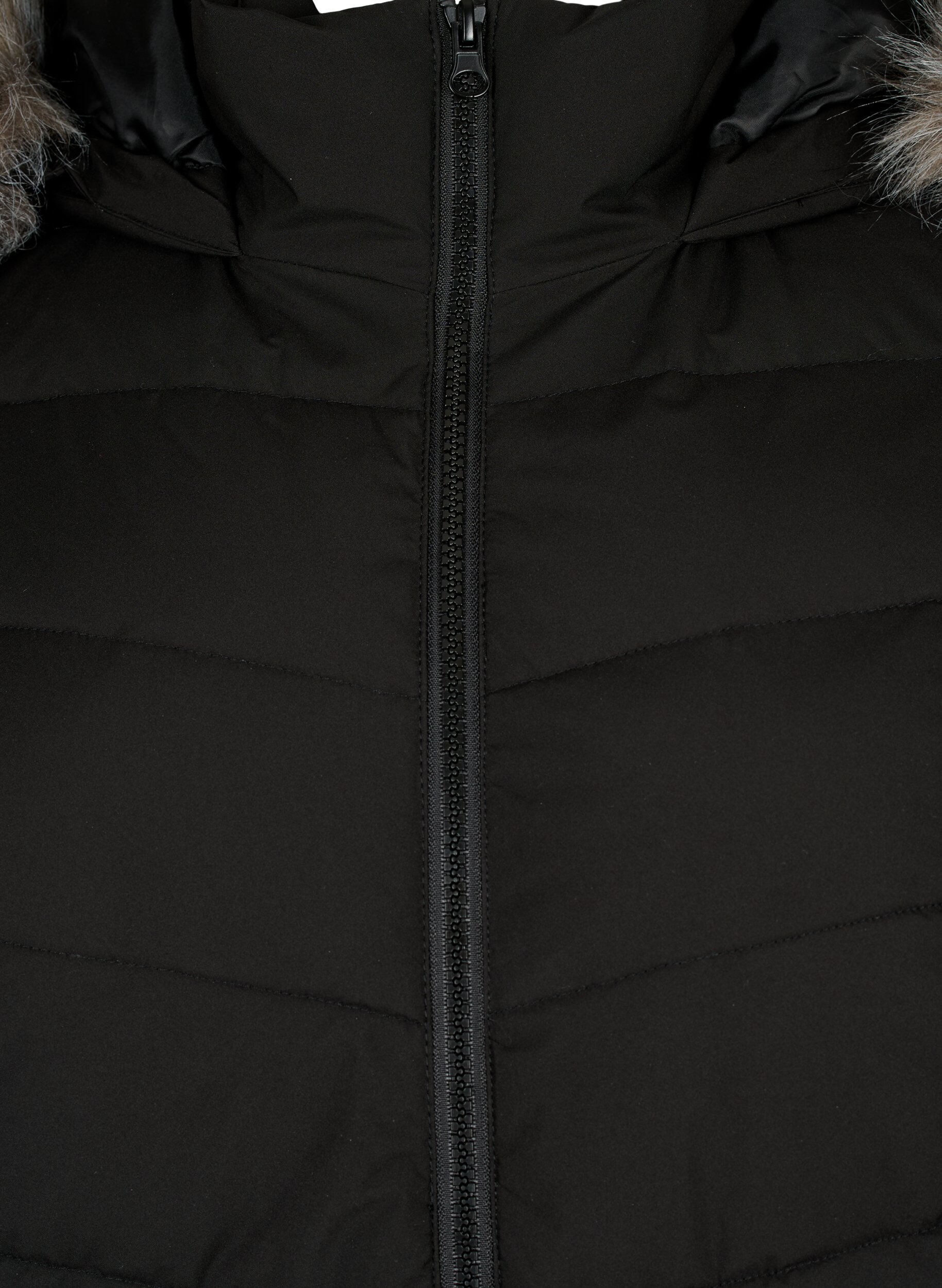 ZizziKort boblejakke med hette, Svart, Packshot image number 2