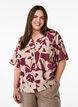 Skjorte bluse med print og V-hals, Rød, Model image number 0