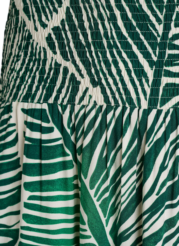 Viskose maxiskj&oslash;rt med smock, Gr&oslash;nn, Packshot image number 2