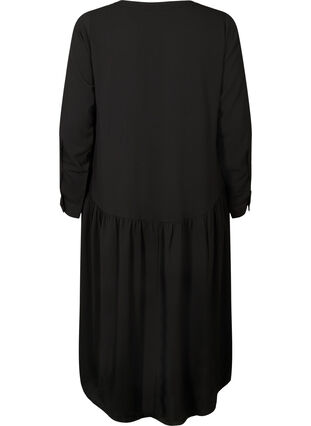 Midi-kjole med lange ermer, Black, Packshot image number 1