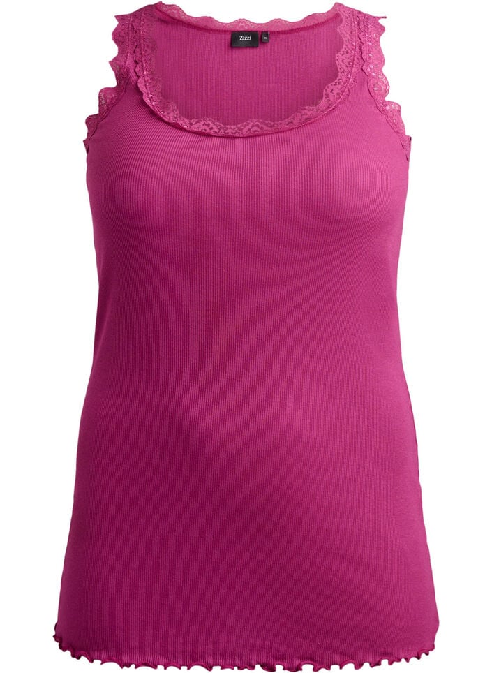 Topp med blondekant, R&oslash;d, Packshot image number 0