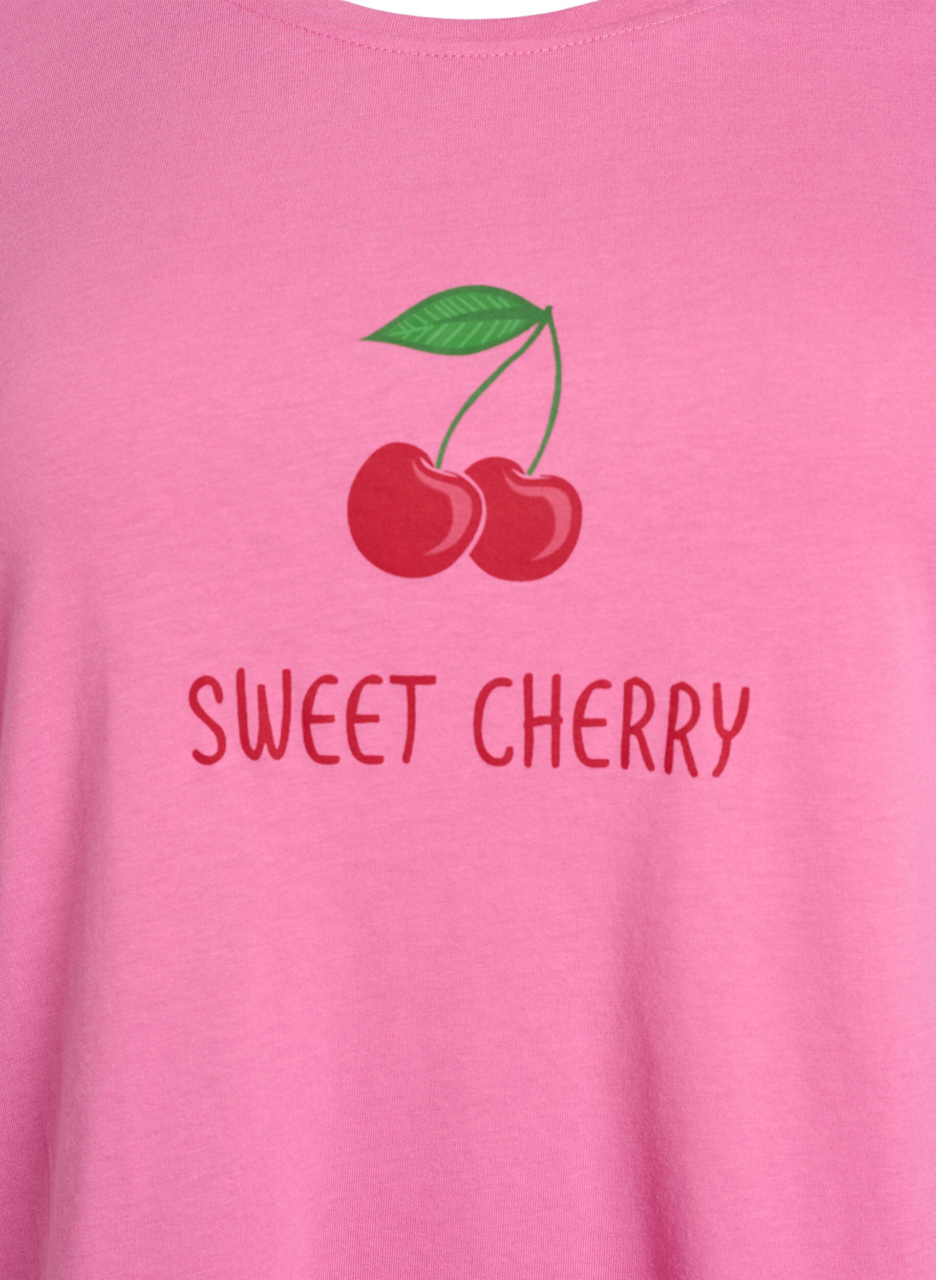 Zizzi T-skjorte med trykk, Rosa, Packshot image number 2