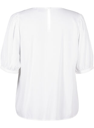 Zizzi Viskosebluse med 1/2-ermer, Bright White, Packshot image number 1