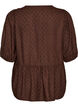 Viskosebluse med prikket tekstur og V-hals, Brun, Packshot image number 1