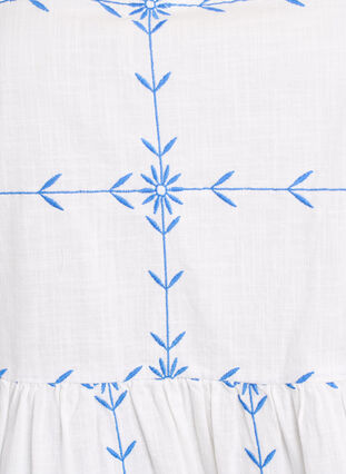 Zizzi Kortermet bluse med v-hals og broderi, B.White Daphne Emb., Packshot image number 2