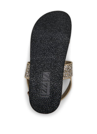 Zizzi Wide fit - Glitter sandal med borrelåslukking, Gull, Packshot image number 4