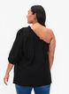 One-shoulder bluse i viskose, Svart, Model image number 2