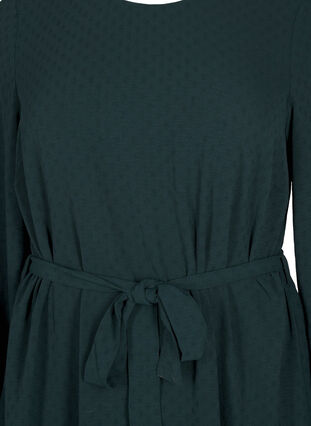 Zizzi Kort, strukturert kjole med knytebelte, Scarab, Packshot image number 2