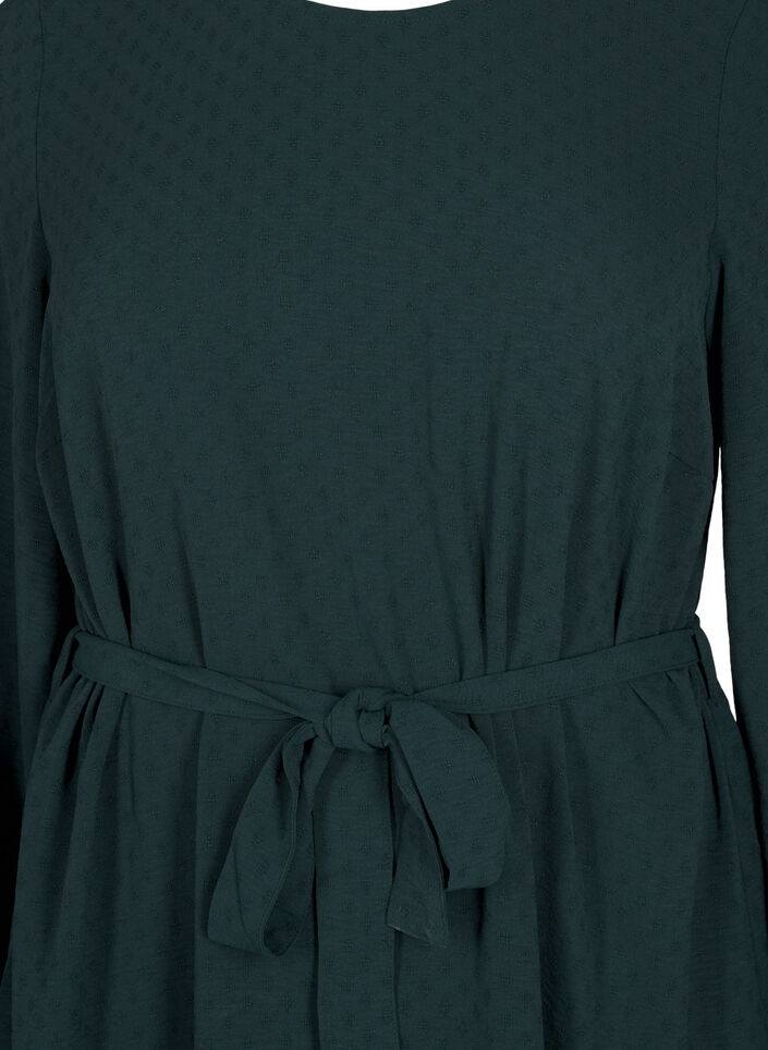 Kort, strukturert kjole med knytebelte, Scarab, Packshot image number 2