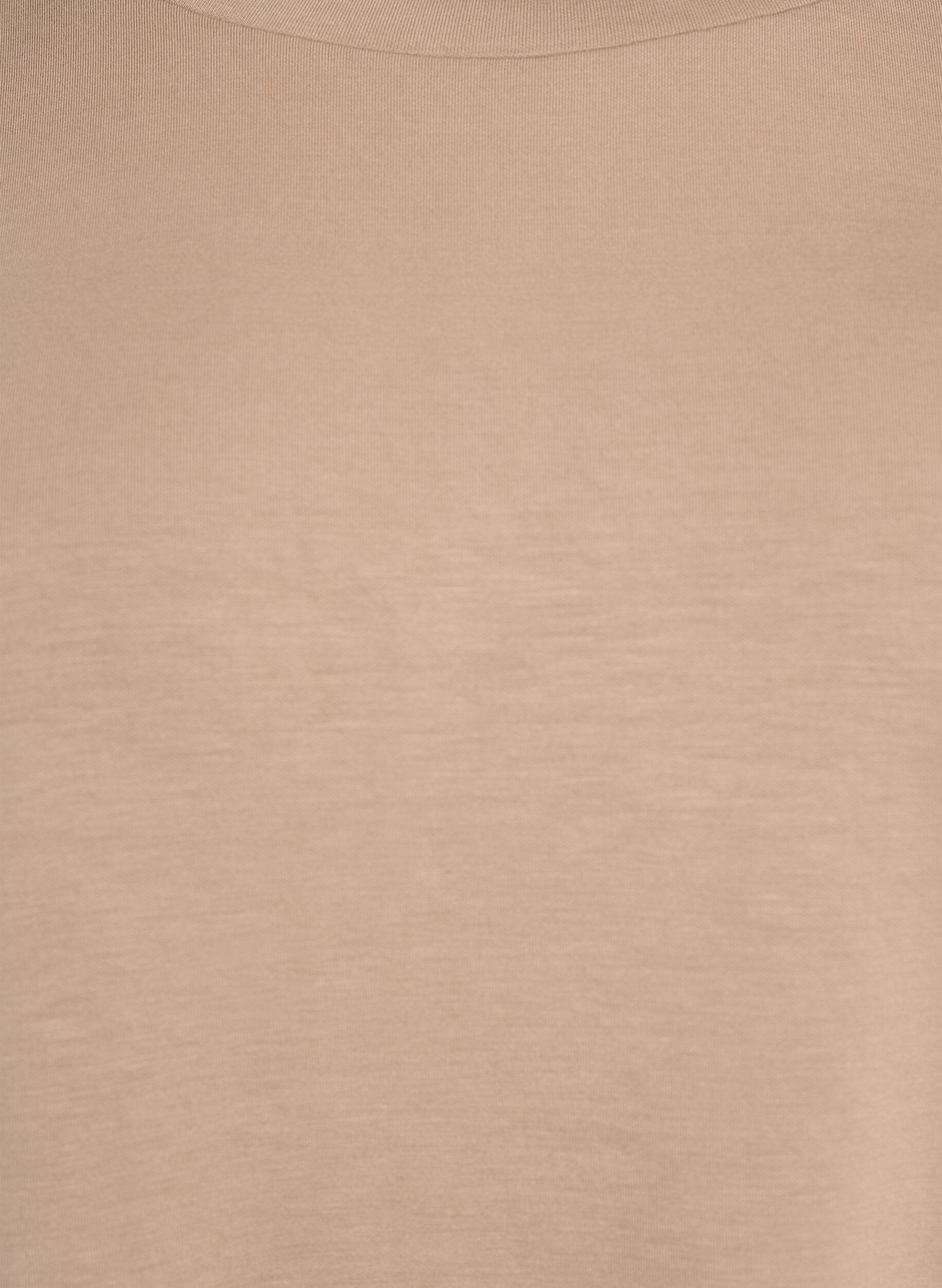 Zizzi Loose fit T-skjorte med halve ermer, Beige, Packshot image number 2