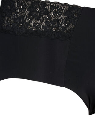 2-pakk truser med blondekant og vanlig midje, Black, Packshot image number 3