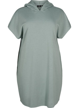 Kortermet kjole i modalblandet sweatshirtkvalitet., Chinois Green, Packshot image number 0