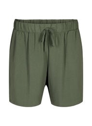Shorts med lommer og elastisk linning, Gr&oslash;nn