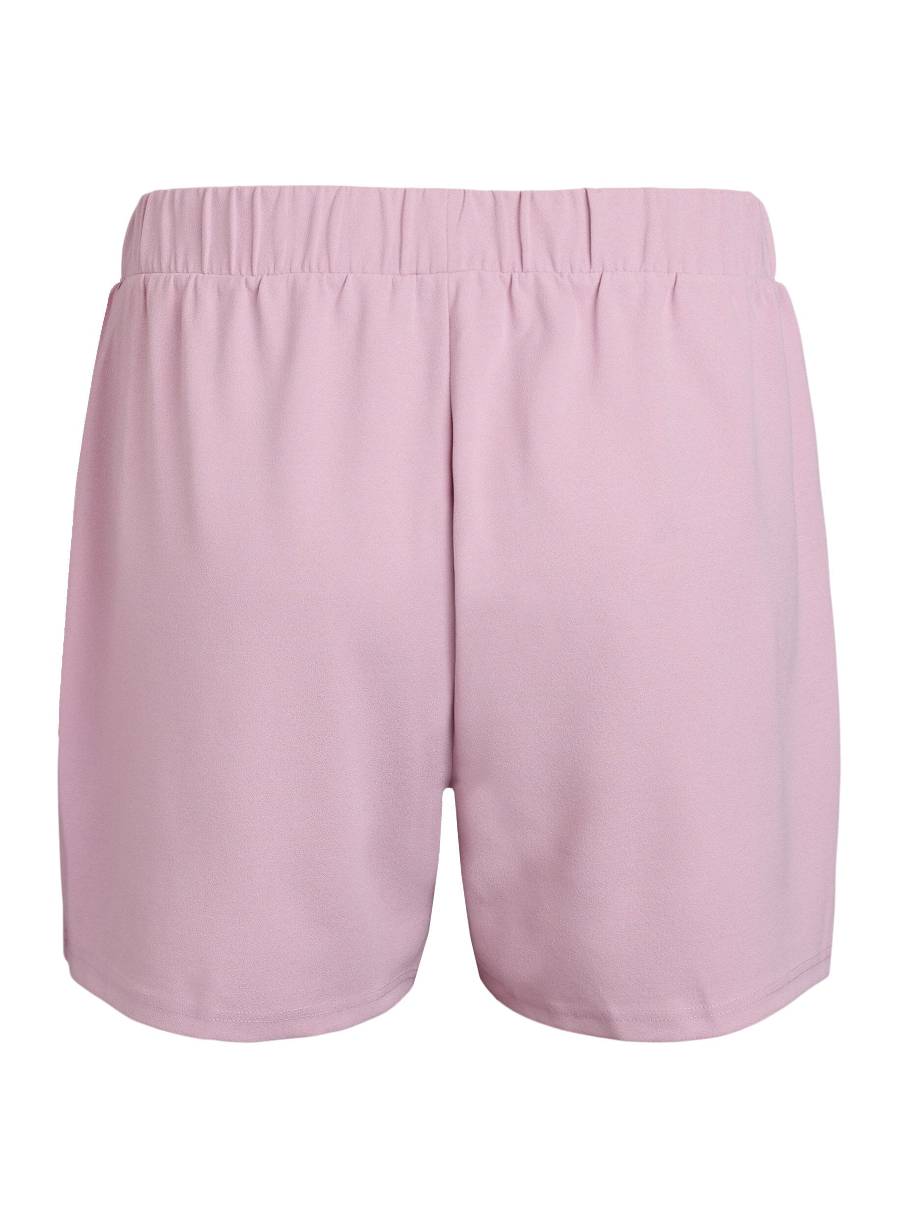 Zizzi L&oslash;stsittende shorts med lommer, Rosa, Packshot image number 1