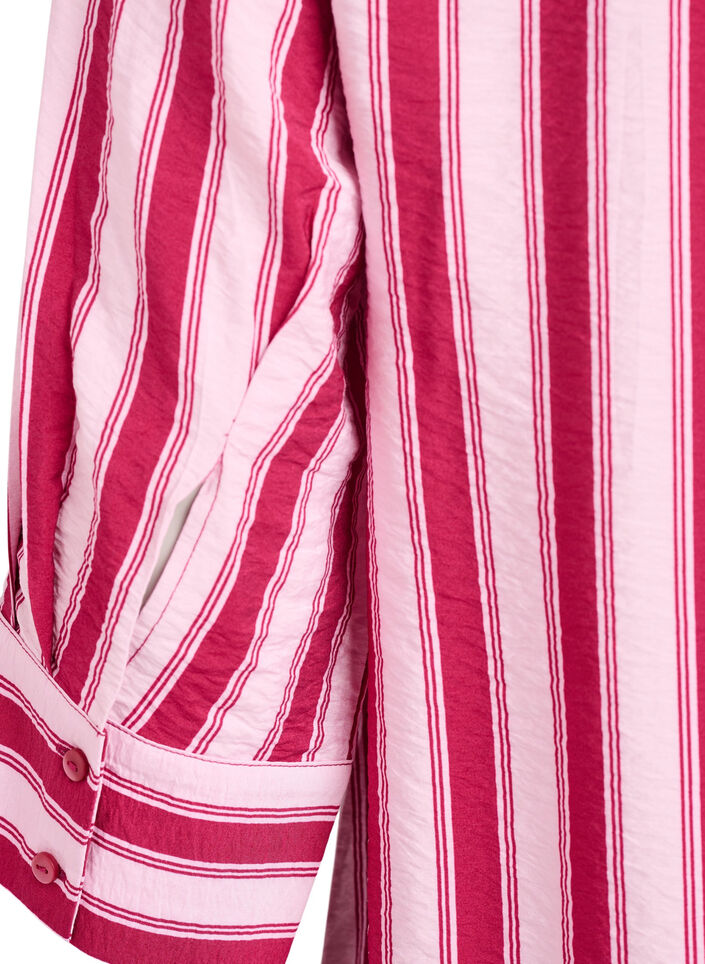 Kort kjole med krage og brystlomme, Rosa, Packshot image number 3