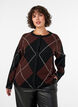 Cardigan med argyle-m&oslash;nster, Svart, Model image number 0