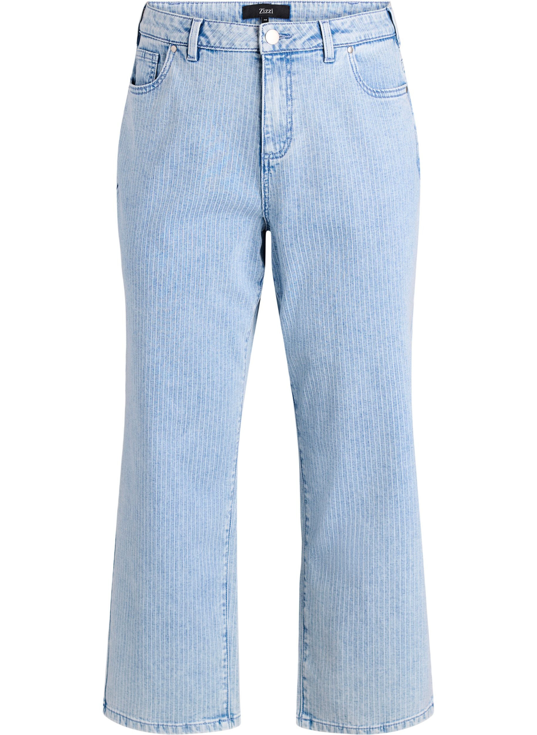 Stripete jeans med straight fit