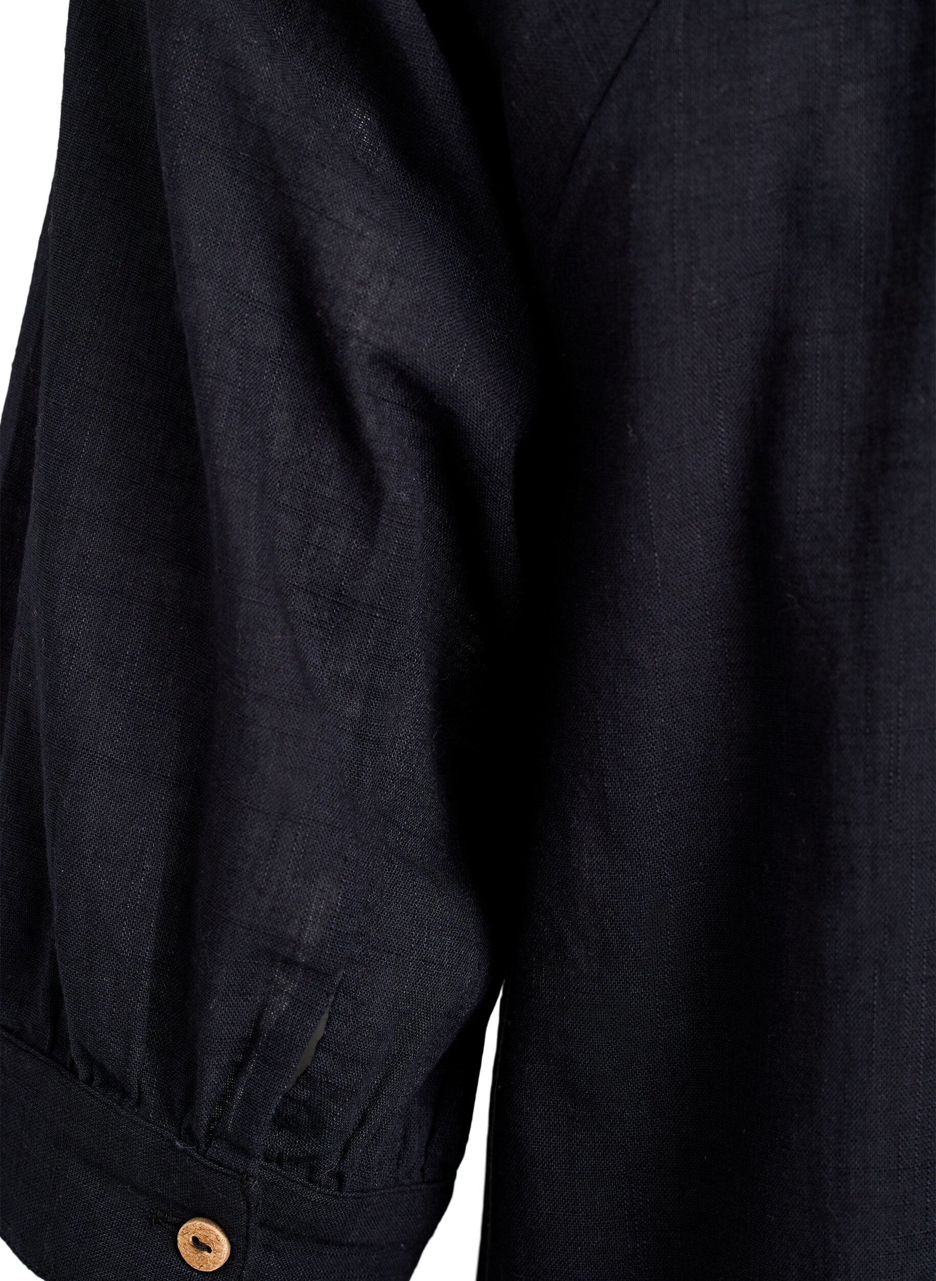 Zizzi Bomullstunika med V-hals, Svart, Packshot image number 3