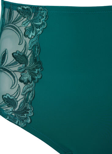 Hipstertruse med blonder og høyt liv, Green-Blue Slate, Packshot image number 2
