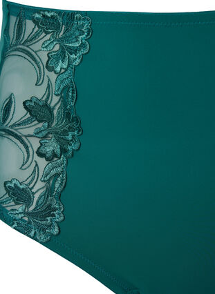 Zizzi Hipstertruse med blonder og høyt liv, Green-Blue Slate, Packshot image number 2